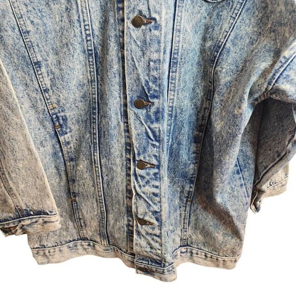 Vintage Acid Wash The Clothing Academy Oversized Large Denim Jacket - Picture 5 of 12
